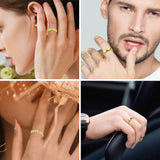 LOFITOR Gold Fidget Rings for Women Men Anti Anxiety Stress Spinner Ring