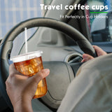 Ziliny 50 Sets Clear Plastic Cups with Lids and Straws, Disposable Iced Coffee Cups Drinking PET for Cold Drinks, Juice, Smoothie, Coffee Shops, Party, Christmas(Clear,16 oz)