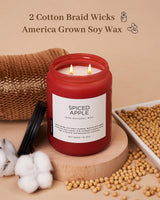 M&SENSE Spiced Apple Scented Candles for Home Natural Soy Wax 19.4oz 110 Hours Large Long Lasting Highly Scented Classic Christmas Holiday 2 Wicks Candle Gift Home Decor