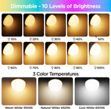 Yochoice Rechargeable Battery Operated Light Bulb with Remote & Timer, Dimmable Backup Magnetic LED Bulb with 15 Colors, Wireless Puck Light Bulb for Wall Sconce Lamps, Non-Hardwired, 2-Pack