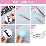 Simgoing Giant Friendship Bracelet Garland Kit, DIY Birthday Banner with Letters Ball Jumbo Customizable Friendship Bracelet Decor for Halloween Christmas Wedding Party(Macaron)