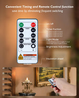 Amagic Flameless Timer Remote Tealights Candles, 3D Black Wick Flickering Tea Lights, 400+Hour White Votive Candles Battery Operated, Set of 24 for Wedding Table Decor, Halloween, Christmas, Holiday