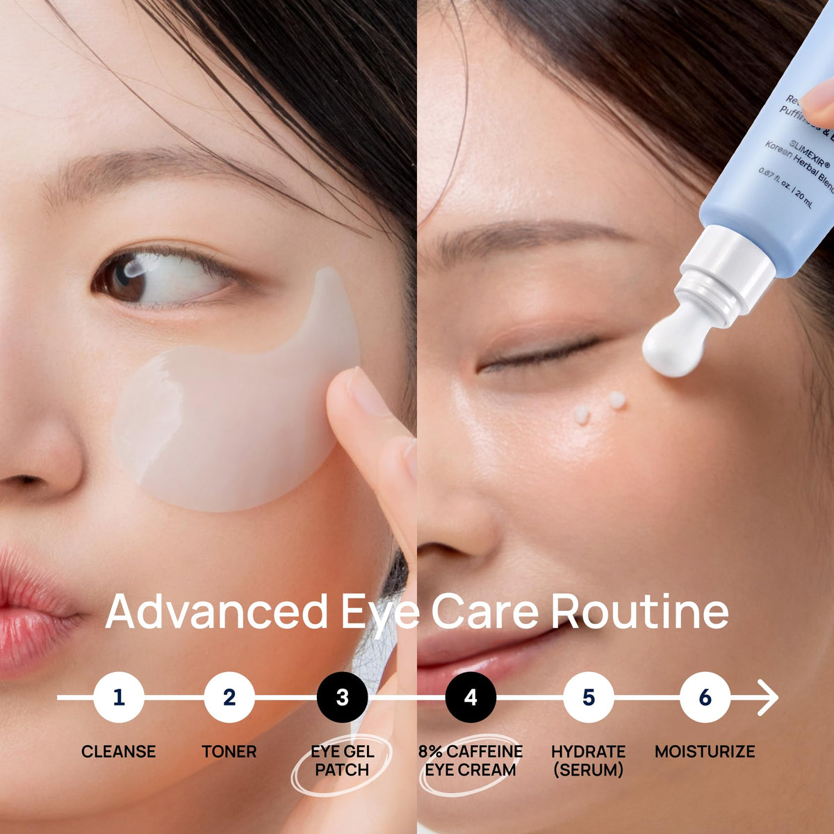 TEREZ & HONOR Caffeine Under Eye Patches - 60 Korean Hydrogel Eye Masks for Puffy Eyes & Dark Circles with Hyaluronic Acid & Niacinamide - Undereye Hydrating & Cooling, Vegan, Fragrance-Free