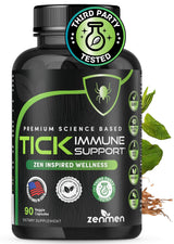 Zenmen Tick Immune Support Supplement - Improved Formula - Japanese Knotweed, Cat's Claw, Chinese Skullcap, Cryptolepis Sanguinolenta, Sweet Wormwood - 90 Vegan Capsules, Made in The USA