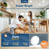 Amico 24 Pack 4 Inch 5CCT Ultra-Thin LED Recessed Ceiling Light with Junction Box, 2700K/3000K/3500K/4000K/5000K Selectable, 10W Eqv 60W, Dimmable Can Light, 800LM High Brightness Downlight - ETL&FCC