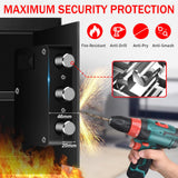 1.2 Cubic Feet Small Fire Safe Box for Home, Fireproof Lock Box, Security Money Safe with Digital Keypad, Spare Keys and Removable Shelf, Personal Home Safes for Money, Jewelry, ID Documents