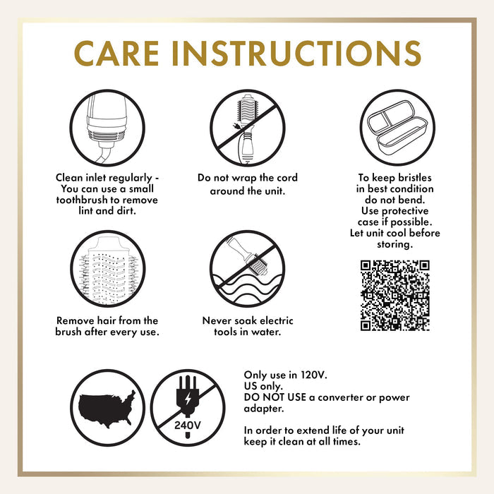 Hot Tools 24K Gold One-Step Hair Dryer and Volumizer | Style and Dry, Professional Blowout with Ease