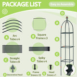 100% Metal Obelisk Trellis for Climbing Plants Outdoor & Indoor - Powder-Coated Steel Tower Obelisk Plant Support - Heavy Duty Rust-Proof Garden Trellis for Climbing Vine Vegetables Flowers Black