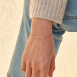 STORYJEWELLERY Birthday Gifts for Women, Sterling Silver Wave Bracelet