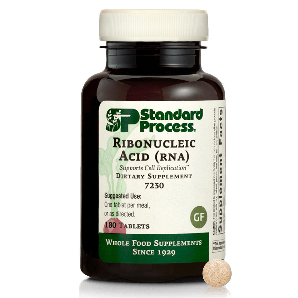 Standard Process Inc. Ribonucleic Acid (RNA) - RNA Supplement with Calcium, and Magnesium Citrate - Vegetarian, Gluten Free - 180 Tablets