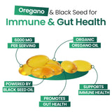 Resilia Black Seed Oil 6000mg Softgels – Organic Oil of Oregano Capsules for Immune & Digestive Support – Non-GMO, Gluten-Free – New Bottle Packaging (60 Count)