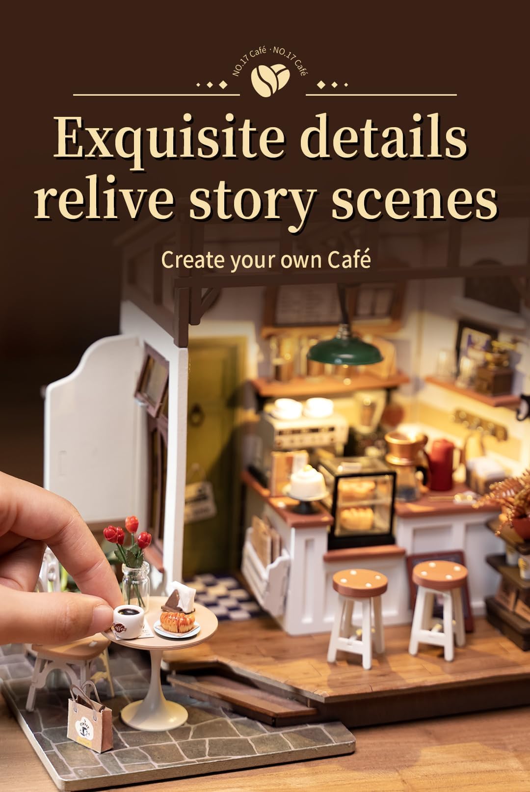 Rowood DIY Miniature House Kits for Adults-NO.17 Cafe