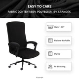 Water Resistant Stretch Computer Office Chair Cover with Armrest Covers Durable Zipper Universal Washable Removable Spandex Rotating Boss Chair Slipcovers Anti-dust Soft Desk Chair Seat Protector