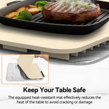 Food Warming Mat, Silicone Electric Warming Tray with 6 Adjustable Temperature, Full Surface Heating, Portable Roll Up Heating Mat with Heat-resistant Pad, Kitchen Food Warmer Pad for Buffets Party