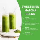 Aiya Sweetened Matcha Blend Powder - Matcha Latte Powder With Antioxidant-Rich Japanese Green Tea & Pure Cane Sugar - Ideal for Smoothies, Lattes, and Culinary Creations - 1kg Bag (2.2 lbs)
