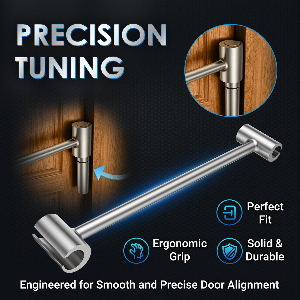 Magic Phoenix Hinges Gap Adjusting Wrench, Door Hinge Repair Tool, Upgraded Steel Double-ended Door Hinge Repair Wrench, Heavy-duty Door Hinge Adjustment Tool for Standard Round Bolts (0.748-0.99in)