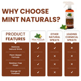 Mint Naturals Natural Wood Cleaner & Furniture Conditioner – Plant-Based Polish Formula That Helps Clean & Protect Wood Surfaces, 16 oz – Made in USA