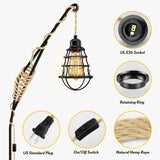 LYOOWNG 2Pack Plug in Pendant Light Cord, Farmhouse Hanging Lights with Plug in Cord, 15FT Hemp Rope Plugin Hanging Light Cord Kit with On/Off Switch, E26 E27 LightSocketCord
