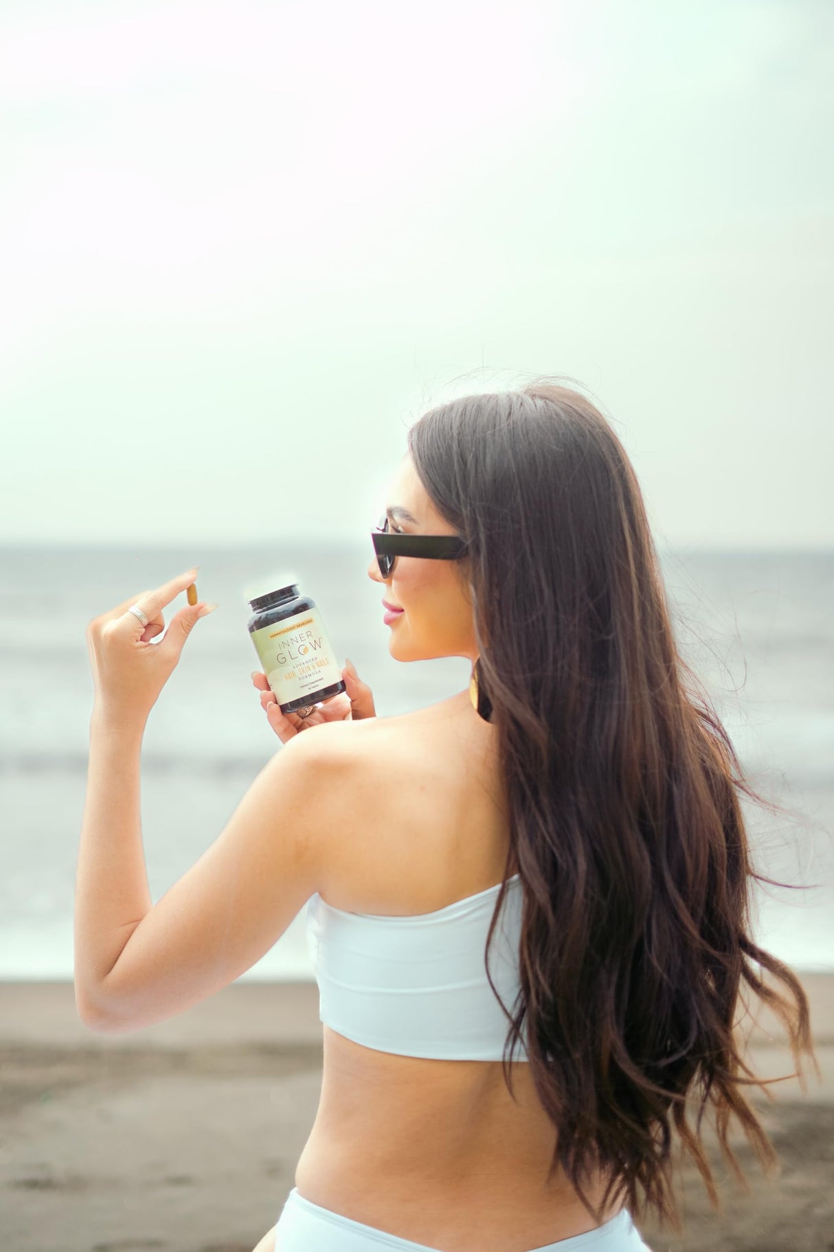 Inner Glow Advanced Hair, Skin & Nails Formula - Dermatologist and Plastic Surgeon Developed, clinically Tested for visibly Stronger and Thicker Hair in 12 Weeks