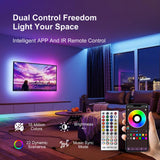 200 FT Led Lights for Bedroom (2 Rolls 100 FT), Music Synchronized Smart Led Strip Lights, Ultra Long with Remote Application Control Bluetooth LED Lights, Color Change RGB Light