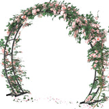Queension 8Ft Wide 7Ft High Metal Wedding Arch for Ceremony Party, Black