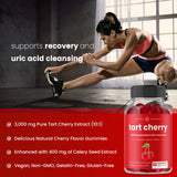 NutraChamps Tart Cherry Gummies - 3000mg Tart Cherry Extract with Celery Seed - Uric Acid Cleanse Supplement - Antioxidant, Joint Comfort, Flexibility, Immune Health, Sleep - 60 Vegan Gummies