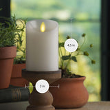Luminara - Flameless LED Battery Operated Flickering Pillar Candles - White - Pack of 1-3x4.5 - Realistic Moving Flame Real Wax Indoor/Outdoor Decor