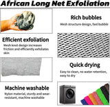 SPMKTBOZAI African Net Sponge Authentic, African Exfoliating Sponge Real African Net Black Owned, African Bath Sponge Back Scrubber, Body Exfoliator Shower Bath Accessories (Black)