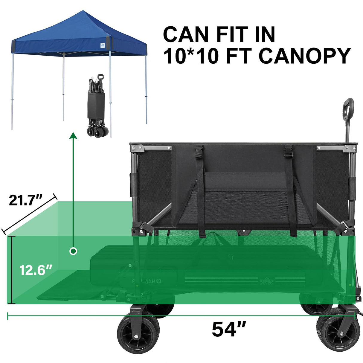 Double Decker Wagon 600lb Capacity & 400L Collapsible Sports Wagon