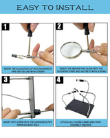 Kaisiking Helping Hands Soldering Station with Magnifying Glass, PCB Holder 4 Flexible Arms Magnifier and Third Hand Soldering Tool for Electronic Repair Soldering Jewelry Crafts