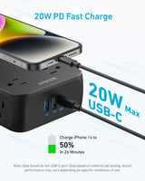 Anker Power Strip with 2000J Surge Protector, Outlet Extender, 20W, 8AC