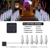 Betrihyes Halloween Decorations Solar Garden Lights Outdoor,6PACKS Halloween Ghost Decorations Lights with Scary Party Gifts Decor,Solar Scary Ghost Path Lights for Halloween Party Decor Cold White