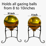 Polyjkl 10" Tall Gazing Ball Stand for 8-10 inch Balls, Black Metal Gazing Globe Display Holder Stands for Outdoor Garden Clearance, 8" L x 8" W x 10" H