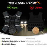 APEXUP Weighted Vest with 5lbs/10lbs/15lbs/20lbs/25lbs/30lbs Weights and Reflective Stripe, Weight Vest Men Women for Workout, Strength Training, Running (Grey, 30lbs)