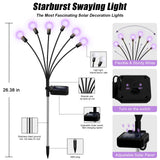 NBQQ Solar Garden Lights Outdoor, Waterproof Solar Powered Lights for Yard Pathway Patio, Swaying Lawn Decor as Gardening Gifts for Women Holiday (Purple, 2 Pack)