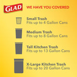 Glad Small Trash Bags 8 Gallon, Fragrance Free Garbage Bags, Odor Resistant with Drawstring, 80 Count