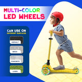 Highmaster 3-Wheel Toddler Scooter for 2 to 8 Year Old boy - 3 Wheeled Kids Scooter with Light Up Wheels, Safe and Fun Ride for Kids - Yellow