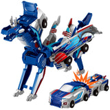 Intoypad Collision Transforming Dinosaur Car Toy, 2 Magnetic Cars Transform into Dinosaur Toys for Kids Toddler Fun Deformation Robot Dino Car Christmas Birthday Gift Toys for Boys Girls(Blue Dragon)