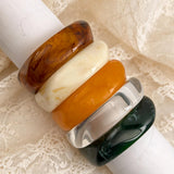 5 PCS Acrylic Resin Bracelet Set For Women Chunky Acrylic Resin Bangles