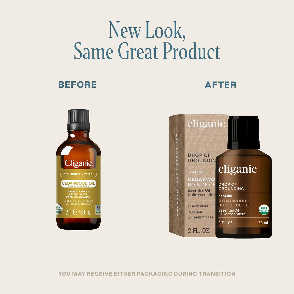 Cliganic Organic Cedarwood Essential Oil - 100% Pure Natural for Aromatherapy Diffuser | Non-GMO Verified (Packaging May Vary)