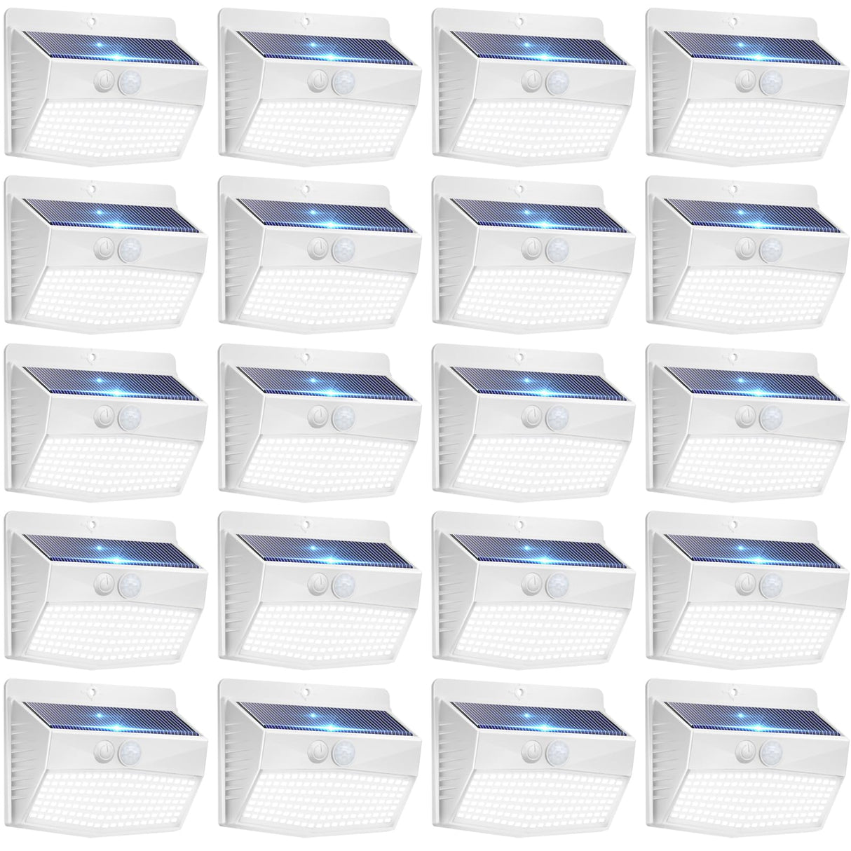 Peasur Solar Lights Outdoor Motion Sensor [20 Packs] Security Light with 3 Lighting Modes Wall Lights Waterproof Solar Powered Lights for Garden Fence Yard, White