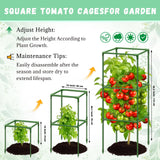Riare 6 Pack 45in Square Tomato Cages for Garden, Heavy Duty Tomato Trellis