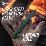 Gerber Gear Zilch Pocket Knife - 3.1" Plain Edge Blade Folding Knife - EDC Gear and Equipment - Coyote Brown
