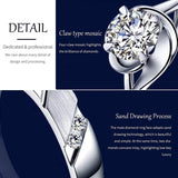 Sunamy Endless Love Matching Couple Rings for Him and Her Set, Adjustable S925 Silver Romantic Heart Design, Engagement Ring