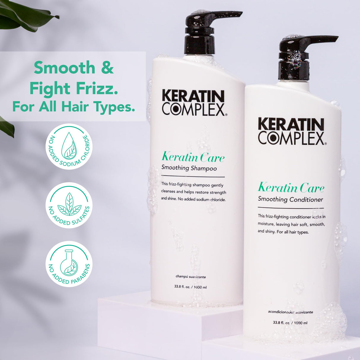 Keratin Complex - Keratin Care Smoothing Shampoo & Conditioner Duo - 33.8 fl oz Each