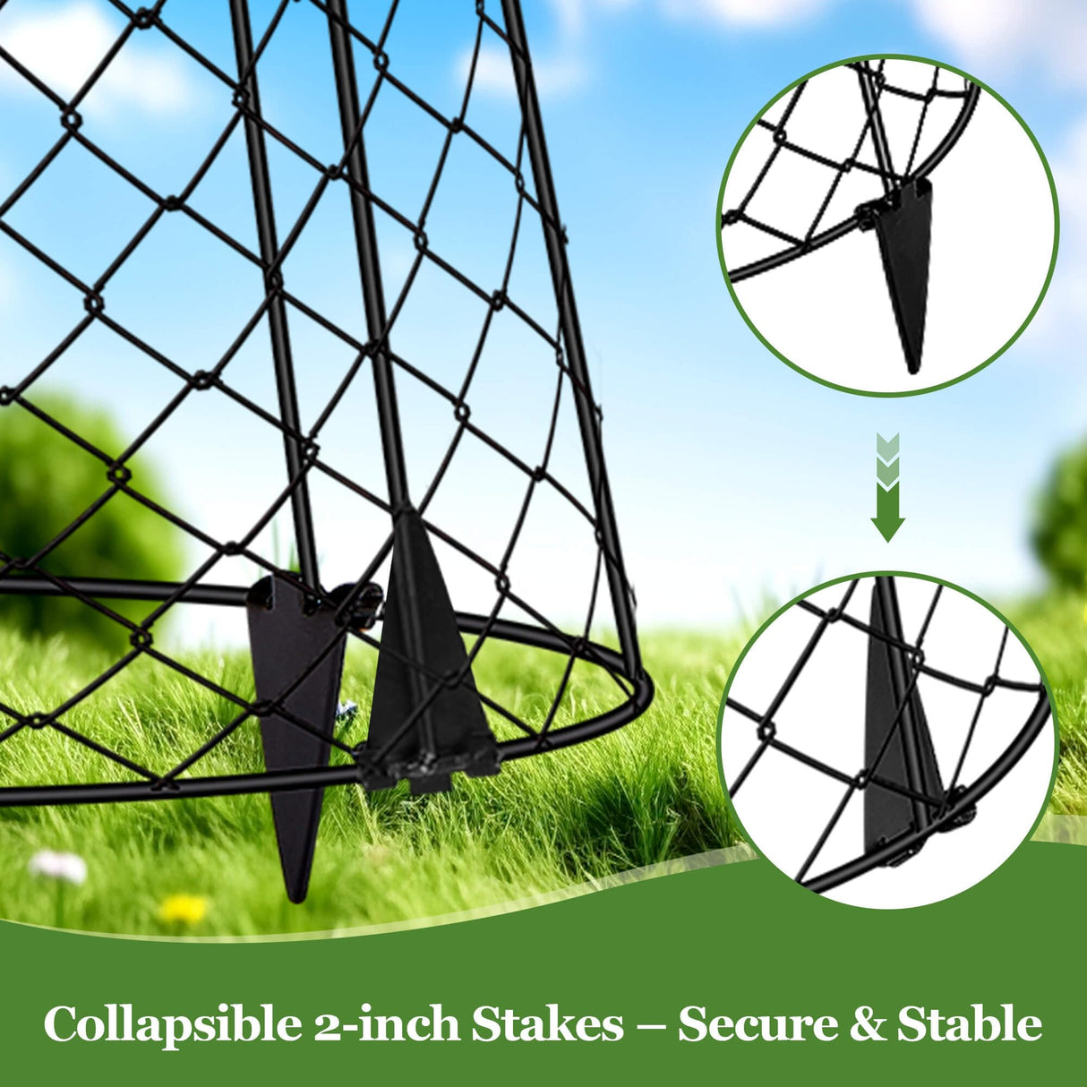 6 Pack Plant Protectors from Animals, Garden Cloches for Plants, Rustproof Chicken Wire Cloche Plant Cages to Keep Animals Out, Sturdy Metal Garden Cages for Outdoor Plants 13" D x 20" H