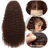 Chocolate Brown HD Lace Front Wigs Human Hair 180% Density 13x4 Water Curly Lace Front Wigs Human Hair Pre Plucked Glueless Wigs Human Hair for Black Women (20Inch, Brown)
