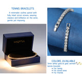 Haqptul 18K Gold/Sterling Silver Plated Tennis Bracelet for Women Men Cubic Zirconia White Gold Diamond 3mm Size 6.5-7.5 Inch