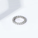 Amazon Essentials Platinum-Plated Sterling Silver Infinite Elements Cubic Zirconia (3 cttw) All-Around Ring, Size 5