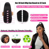 CUTE BEIN 250% Density 30 Inch 13x6 Lace Front Wigs Human Hair,100% Human Hair, Straight HD Transparent Lace Front Human Hair Wigs for Black Women, Glueless Wigs Human Hair Pre Plucked with Baby Hair